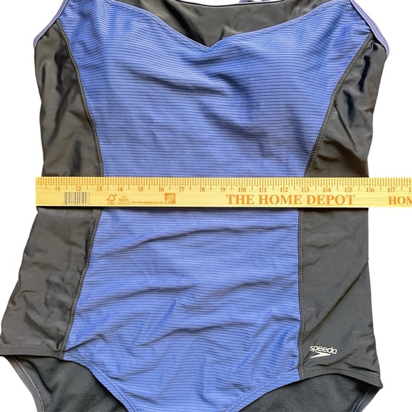 Speedo Women’s One Piece Swimsuit Blue Black Crossback Size XXL - Picture 3 of 10